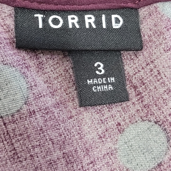 TORRID 3X Polka Dot V Neck Razor Back Drawstring Tunic - Picture 8 of 8